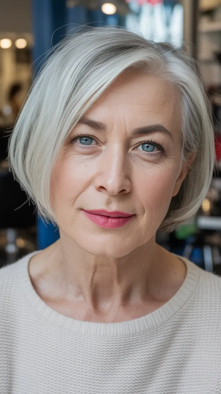 Silver Chic Graduated Bob winter bob haircuts 2025 2026 trends styles