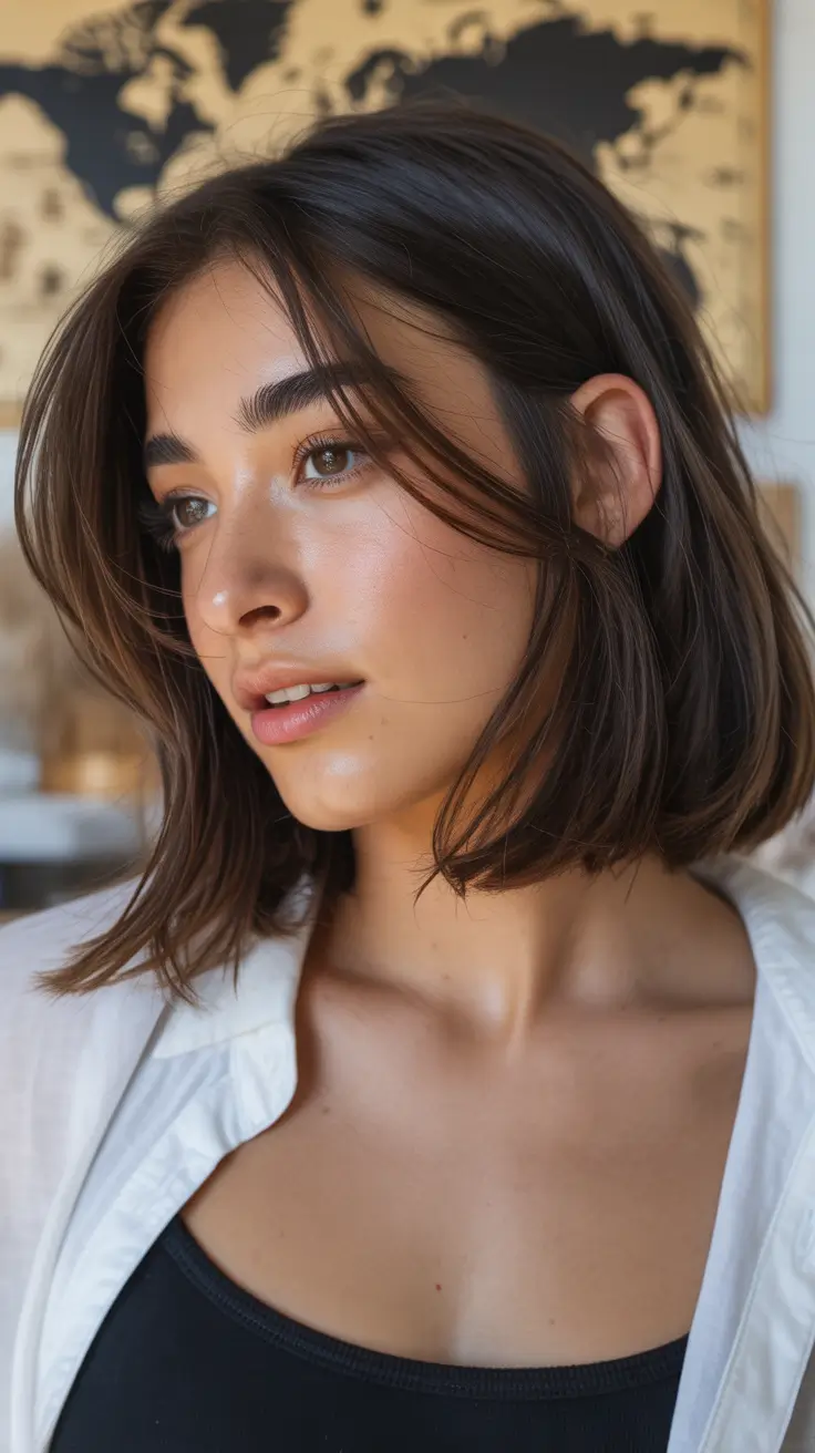 French-Inspired Bob with Curtain Bangs winter bob haircuts 2025 2026 trends styles