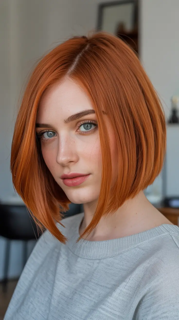 Copper Angled Bob winter bob haircuts 2025 2026 trends styles