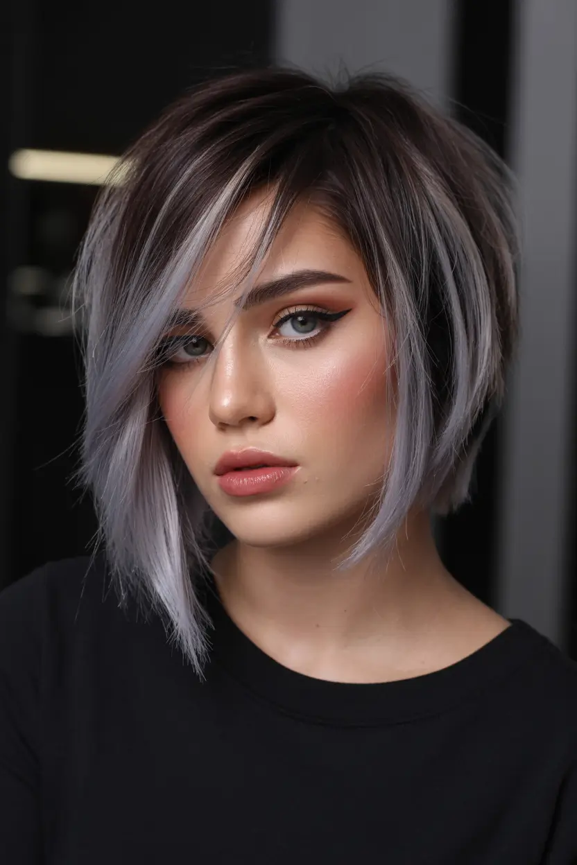 Shaggy Silver Pixie Bob winter bob haircuts 2025 2026 trends styles