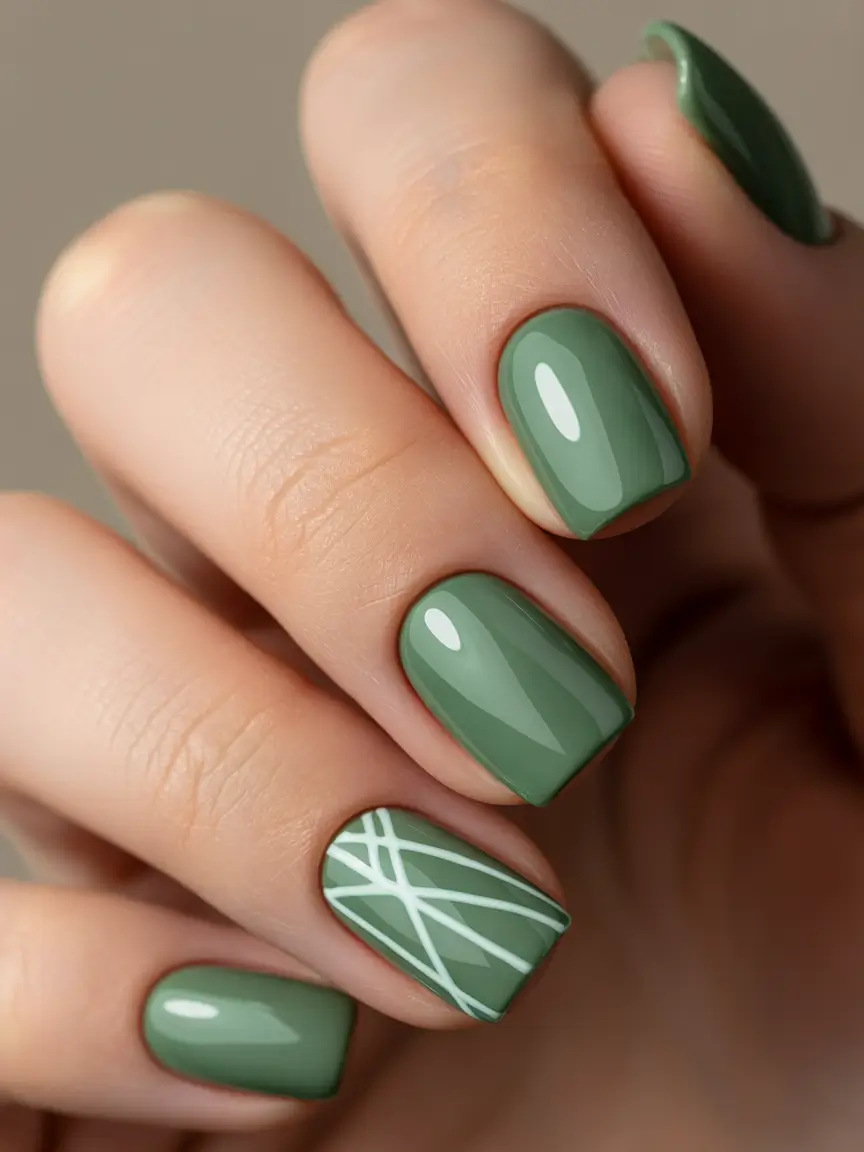 winter color nails Olive Lines
