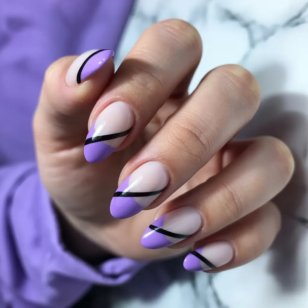 winter color nails Lavender Frost