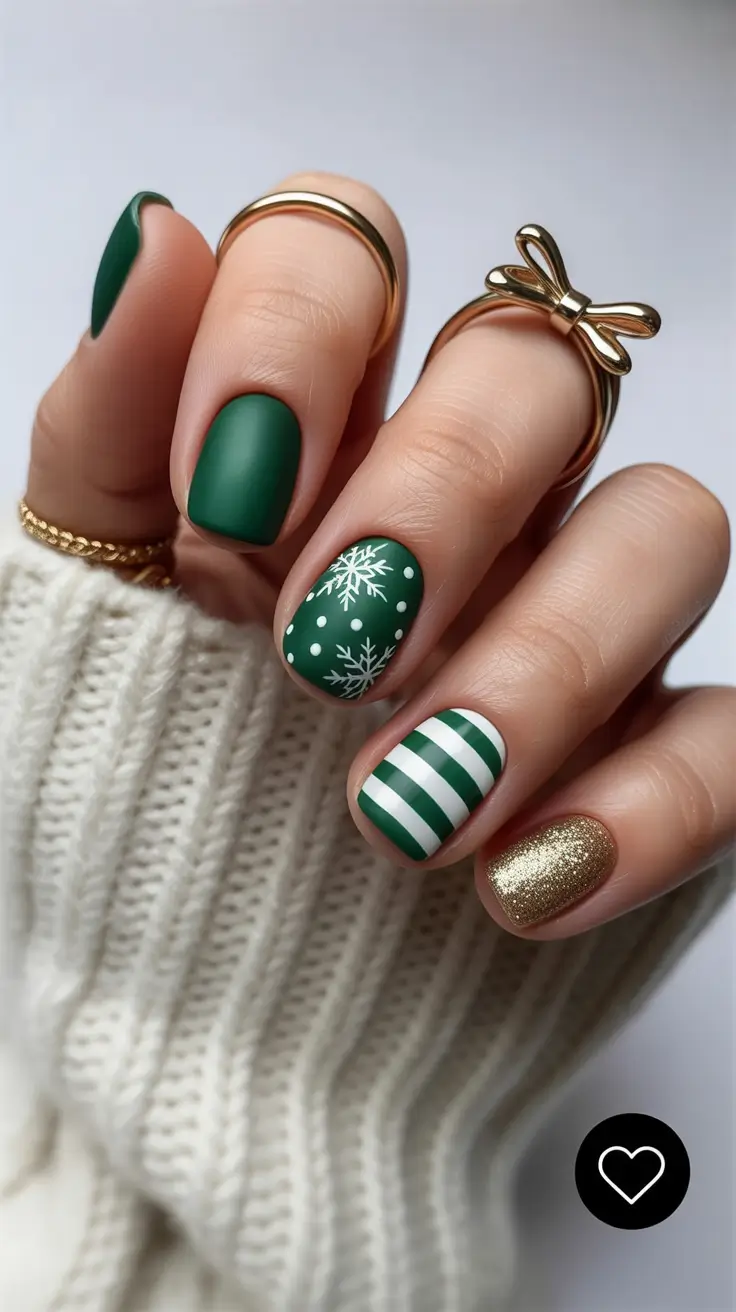 winter color nails Evergreen Velvet
