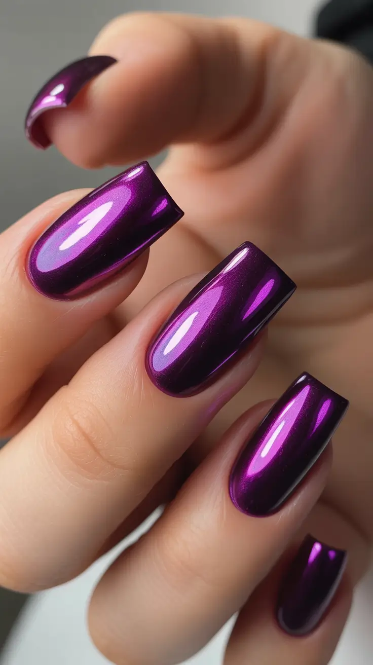 winter color nails Plum Mirage