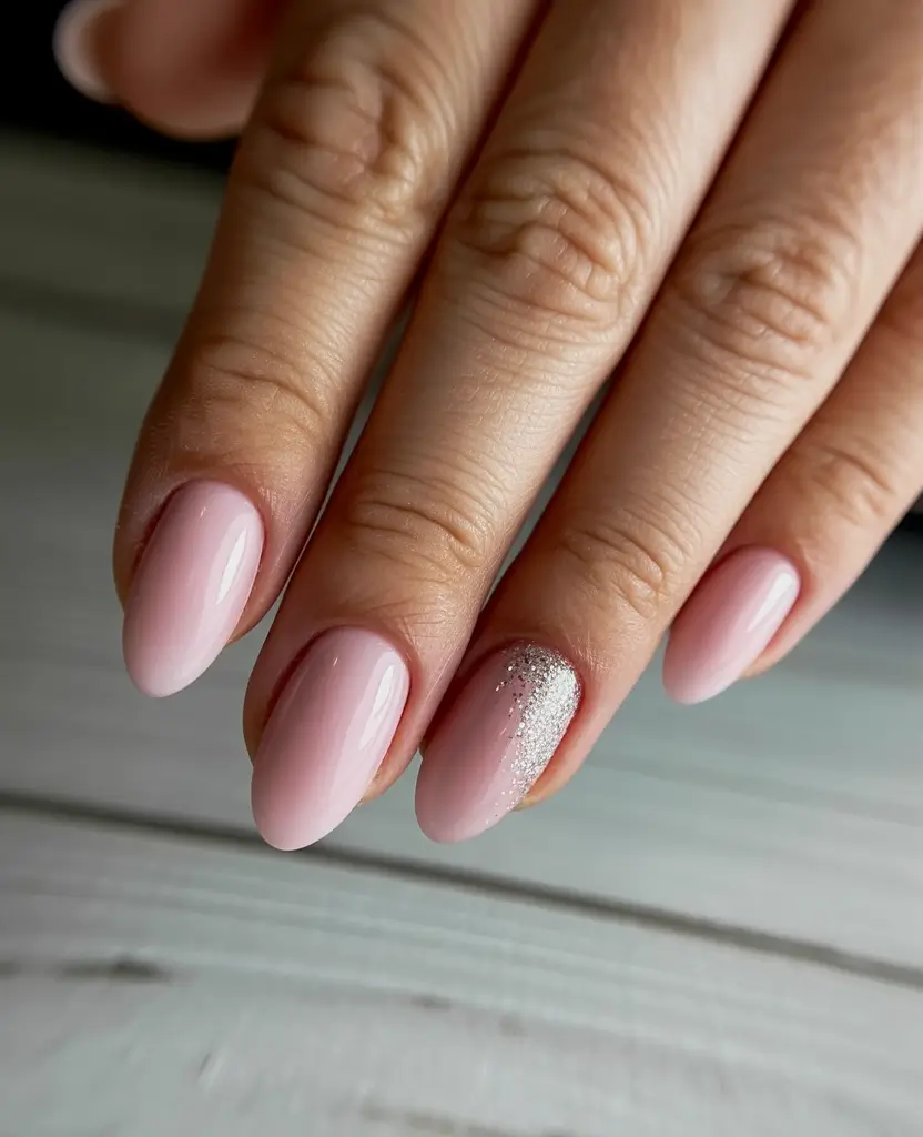 winter gel nails Frosted Blush Simplicity