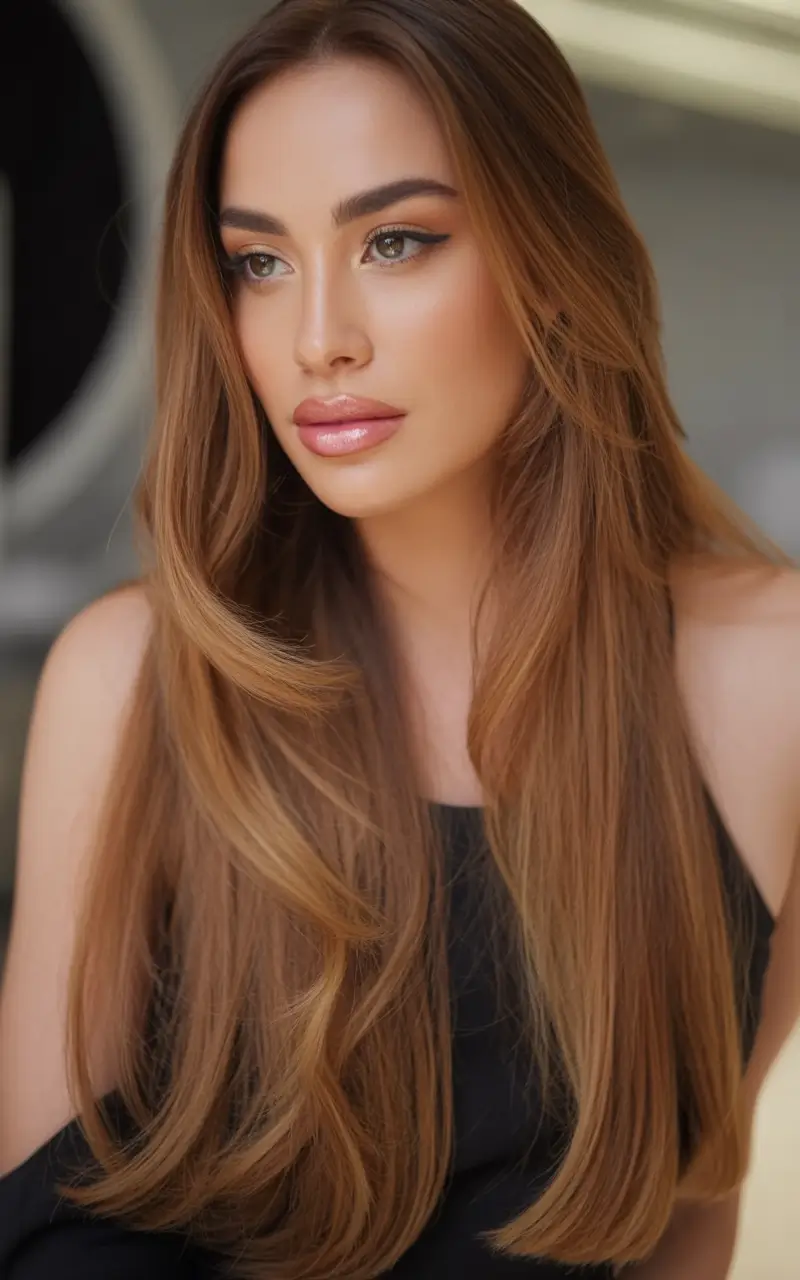 winter hair colors auburn Golden Auburn Straight Elegance