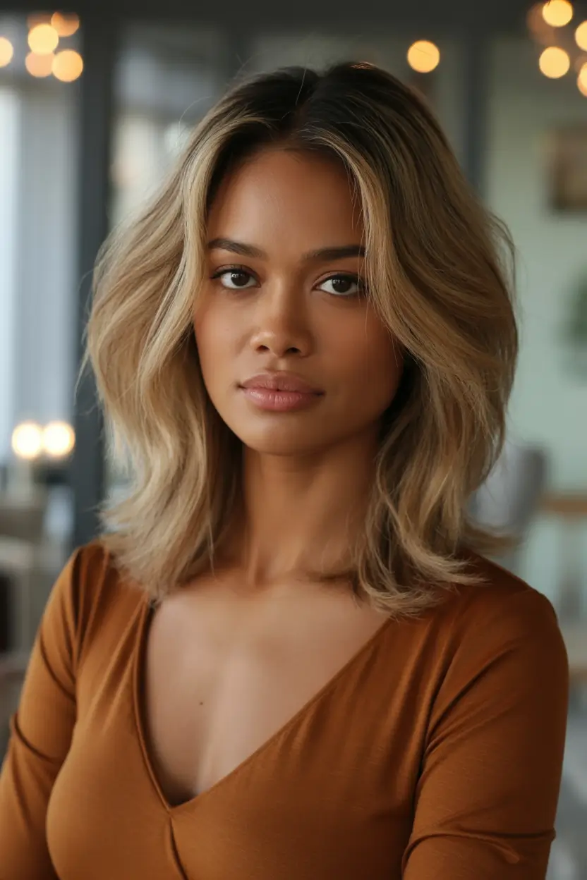 winter hair colors for black women Buttery Blonde Layers for Clear Sophistication
