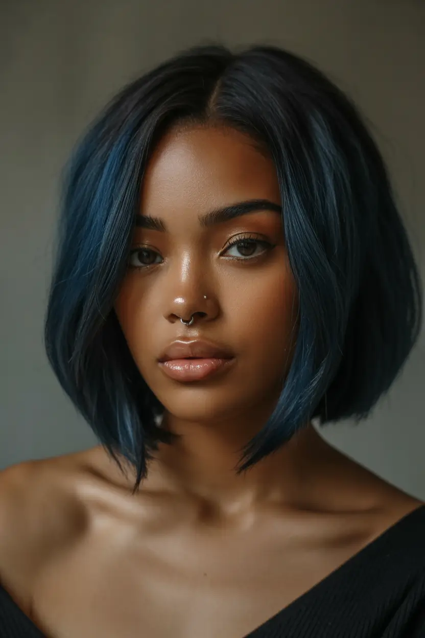 winter hair colors for black women Choppy Brunette Shag with Soft Fringe