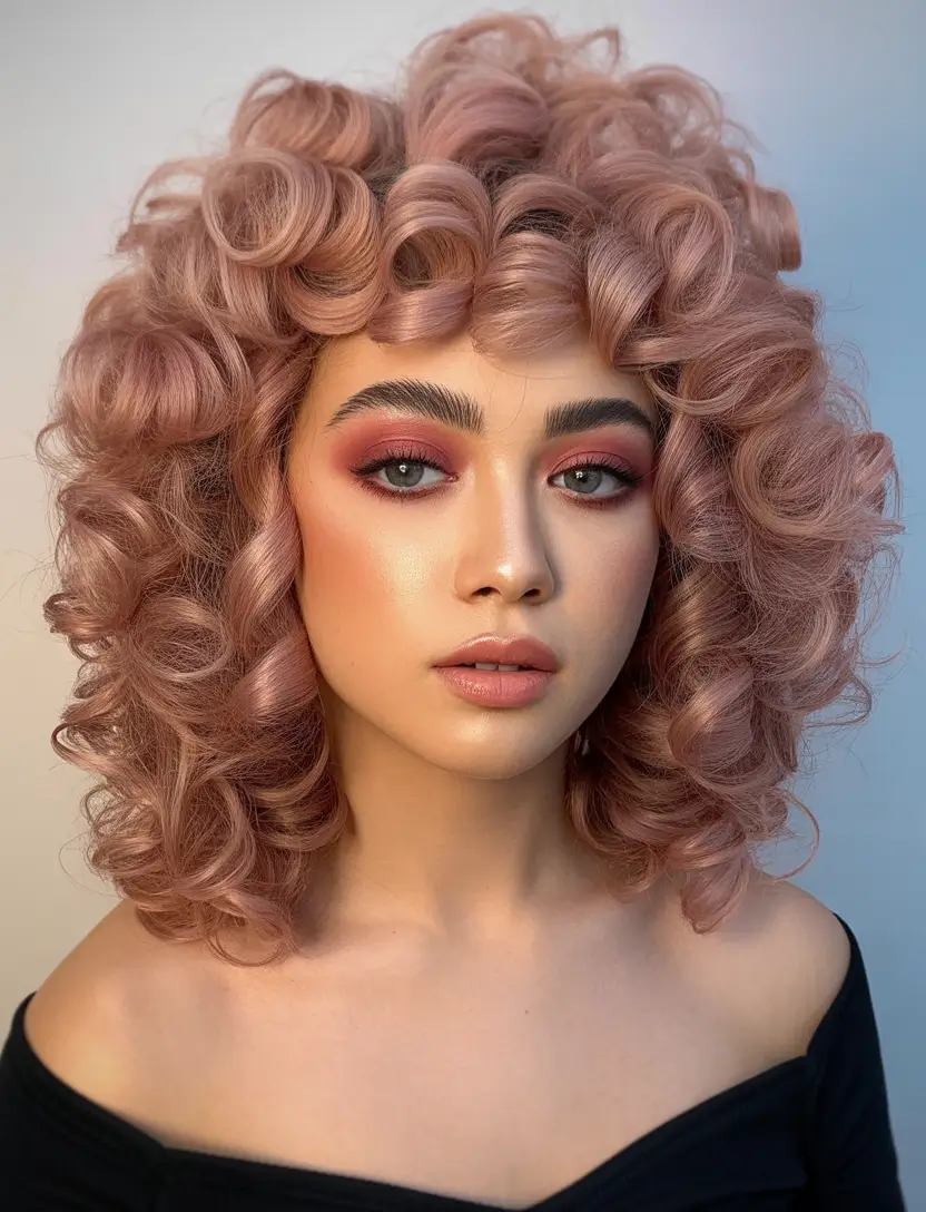winter haircuts and colors 2025–2026 trends Rose Quartz Curls