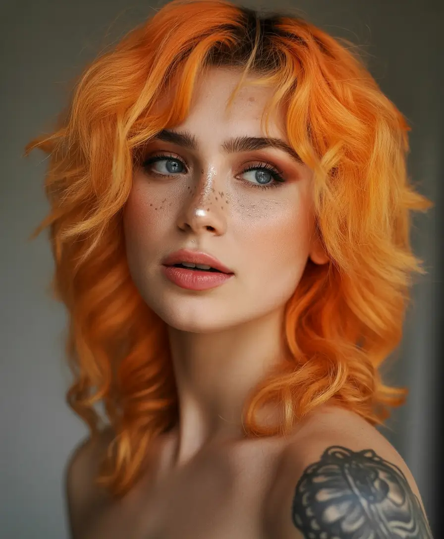 winter haircuts and colors 2025–2026 trends Tangerine Waves