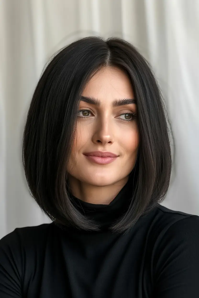winter haircuts and colors 2025–2026 trends Classic Chin-Length Bob