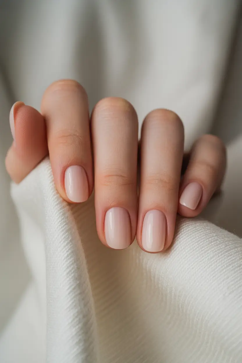 winter nails easy design and color 2025 2026 Classic Nude Simplicity