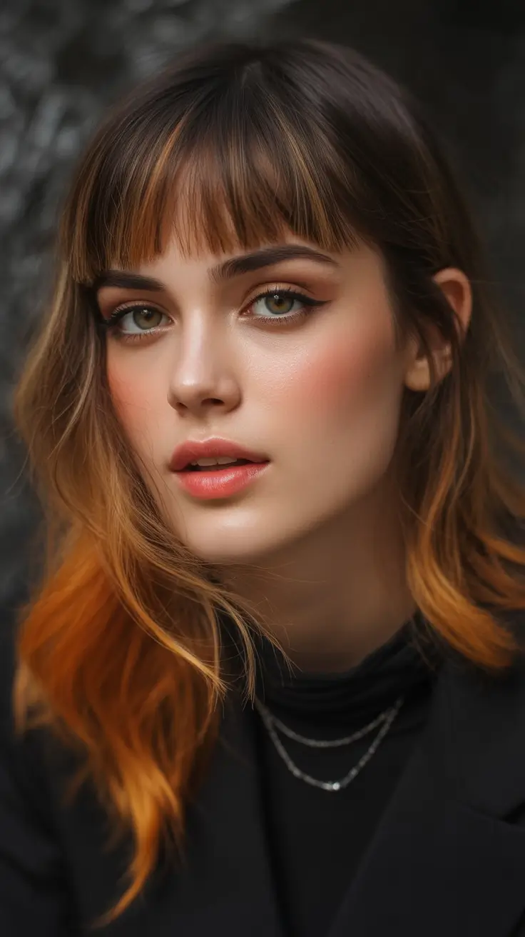 auburn hair color - Warm Auburn Dip-Dye With Dark Contrast