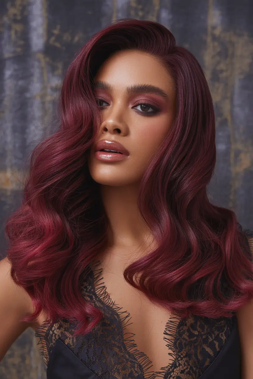 hair color for brown skin Crimson Berry Allure