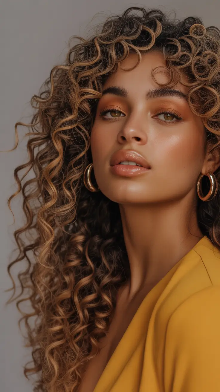 hair color for brown skin Golden Curl Radiance