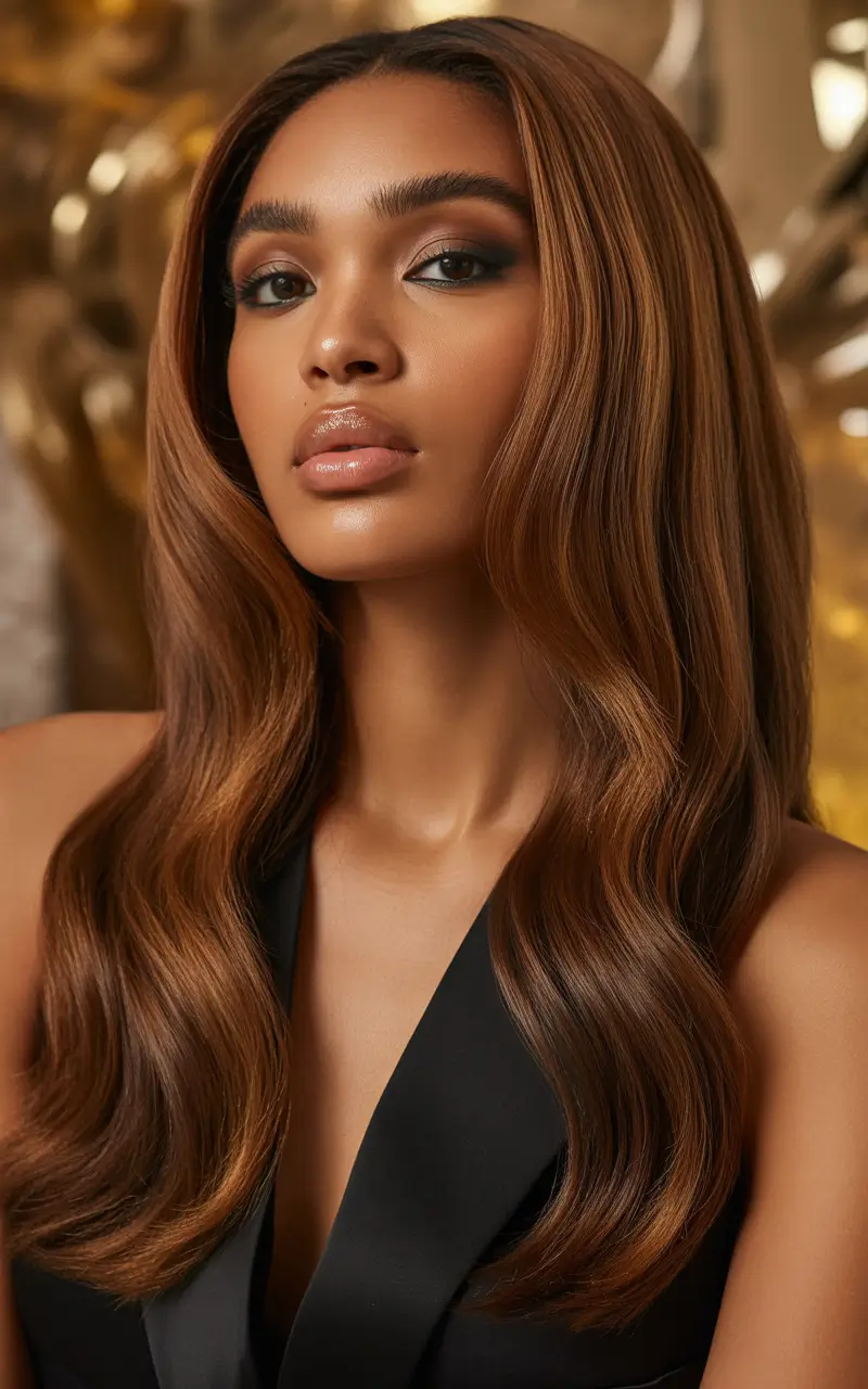 hair color for brown skin Bronzed Mocha Waves