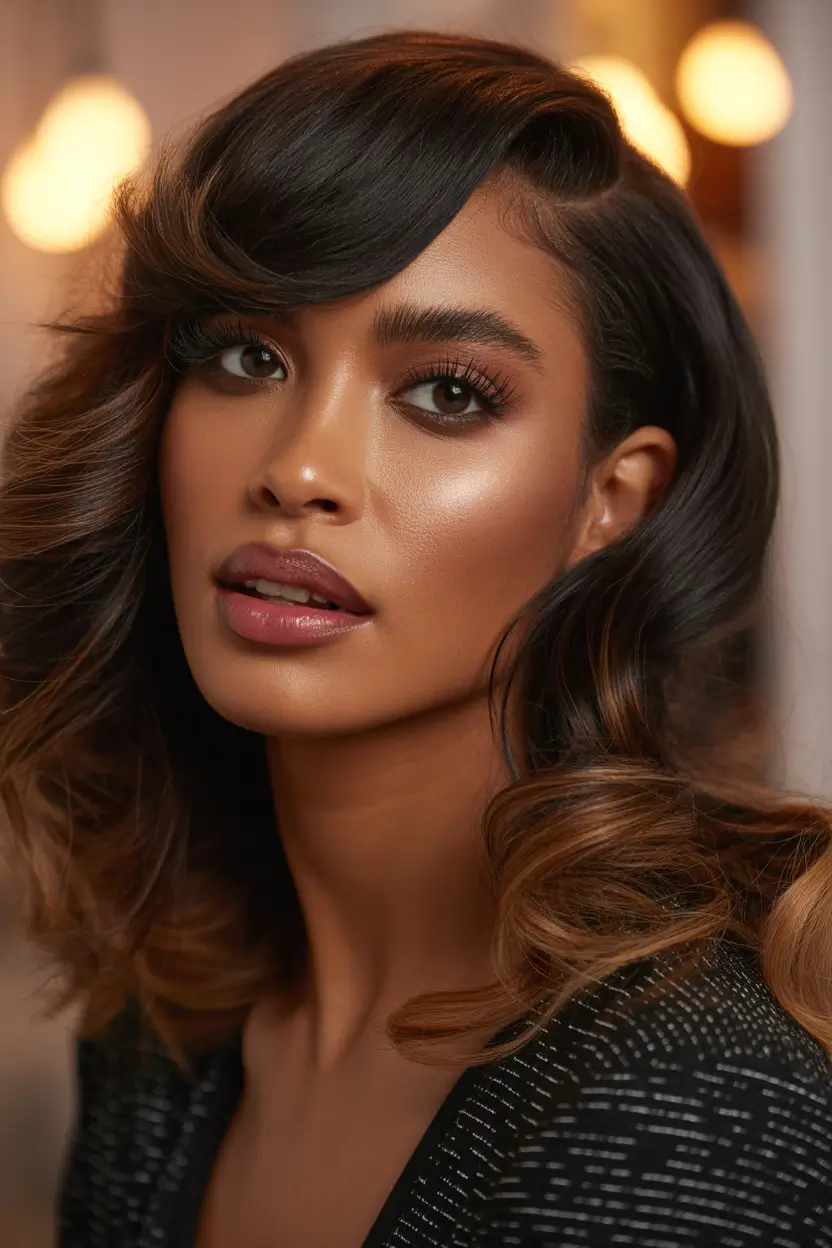 hair color for brown skin Soft Caramel Balayage