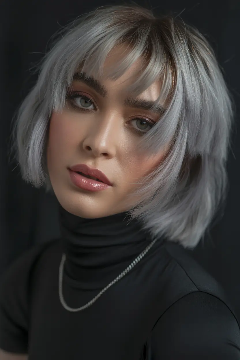 hair color for brown skin Silver Frost Chic