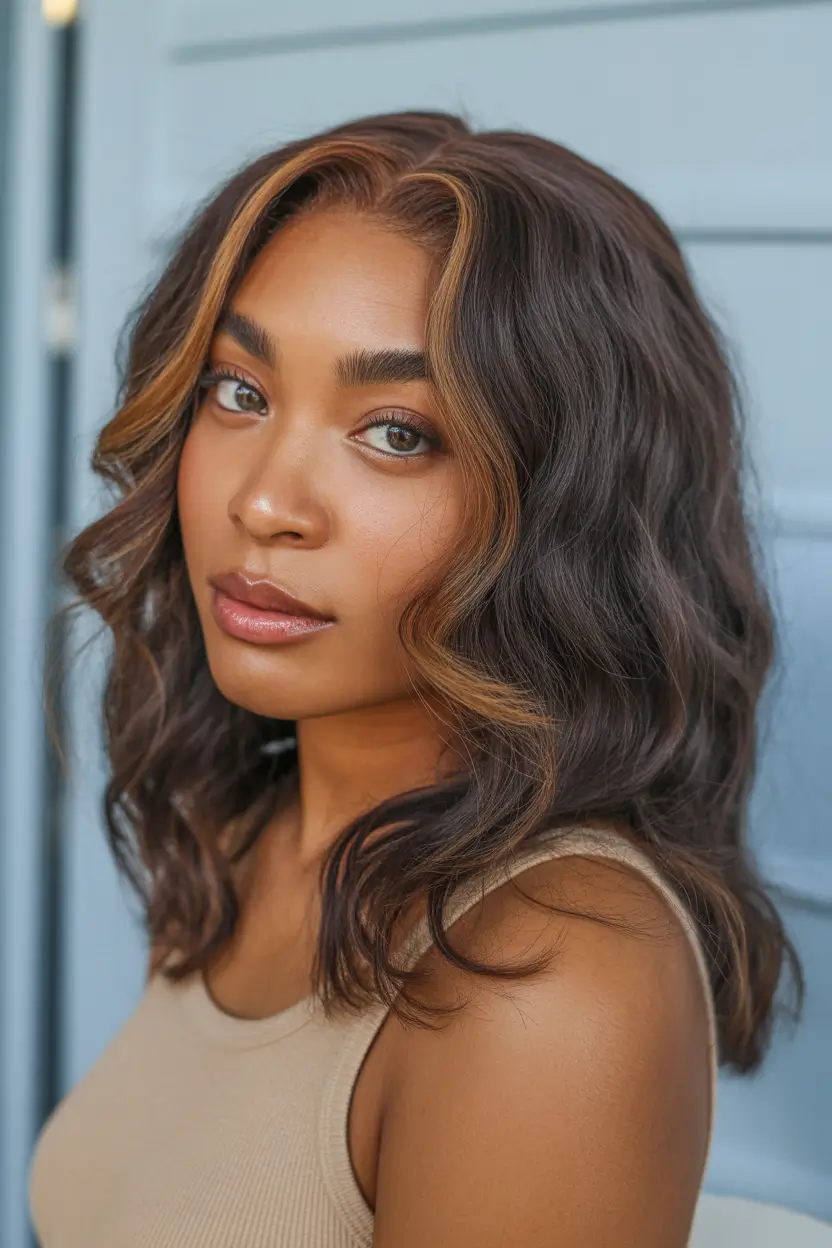 hair color for brown skin Caramel Ribbon Glow