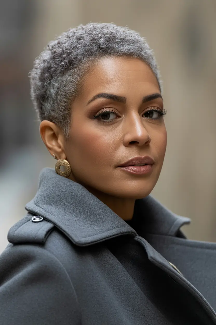 haircuts for wavy hair Ultra-Cropped Silver Texture