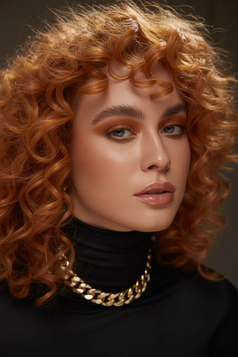 haircuts for wavy hair Retro Tangerine Curls With Playful Shape