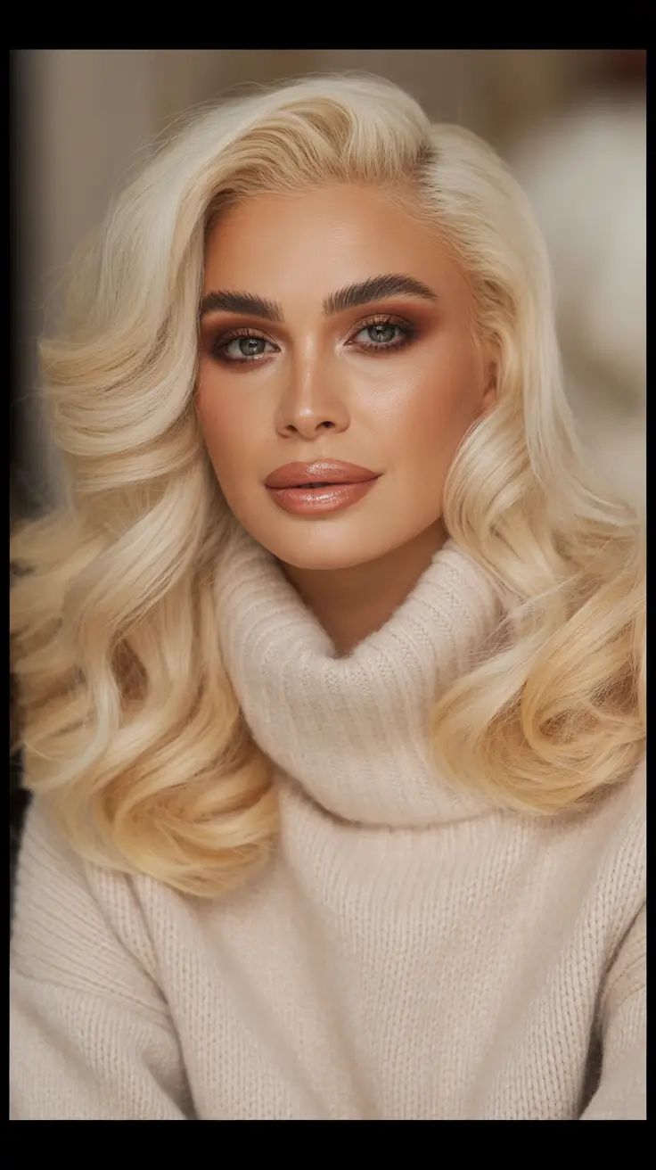 Haircuts for Women Over 40 Hollywood-Inspired Long Blonde Waves With Sculpted Ends