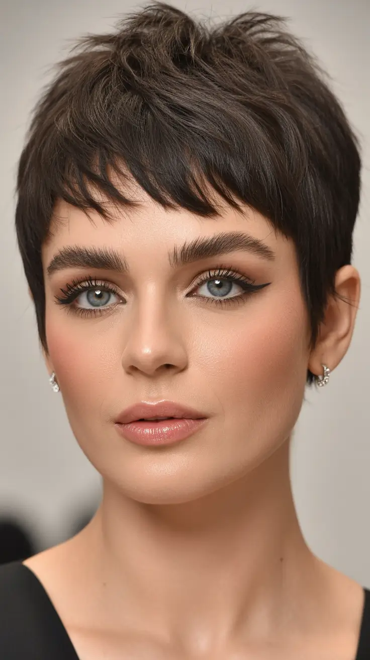 haircuts with bangs Soft Textured Pixie With Wispy Micro-Bangs