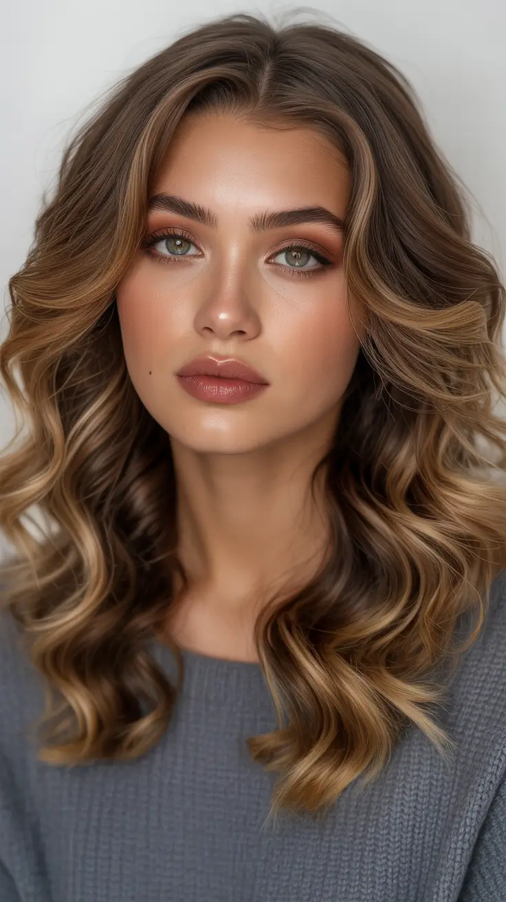 layered haircuts Soft Brunette Contour Waves