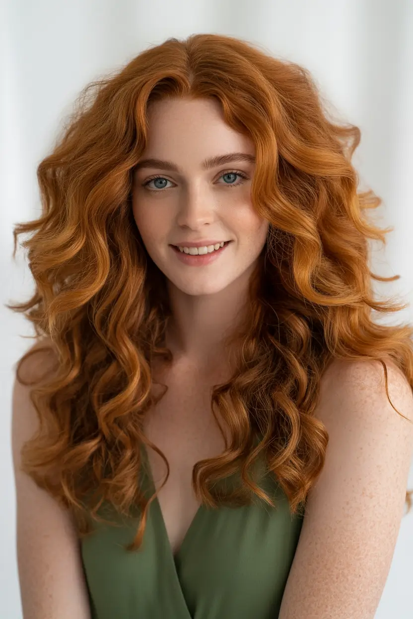 layered haircuts Natural Ginger Curls With Structured Layers