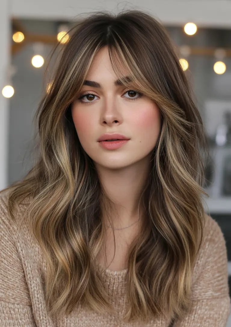 layered haircuts Soft Face-Framing Layers With Curtain Bangs
