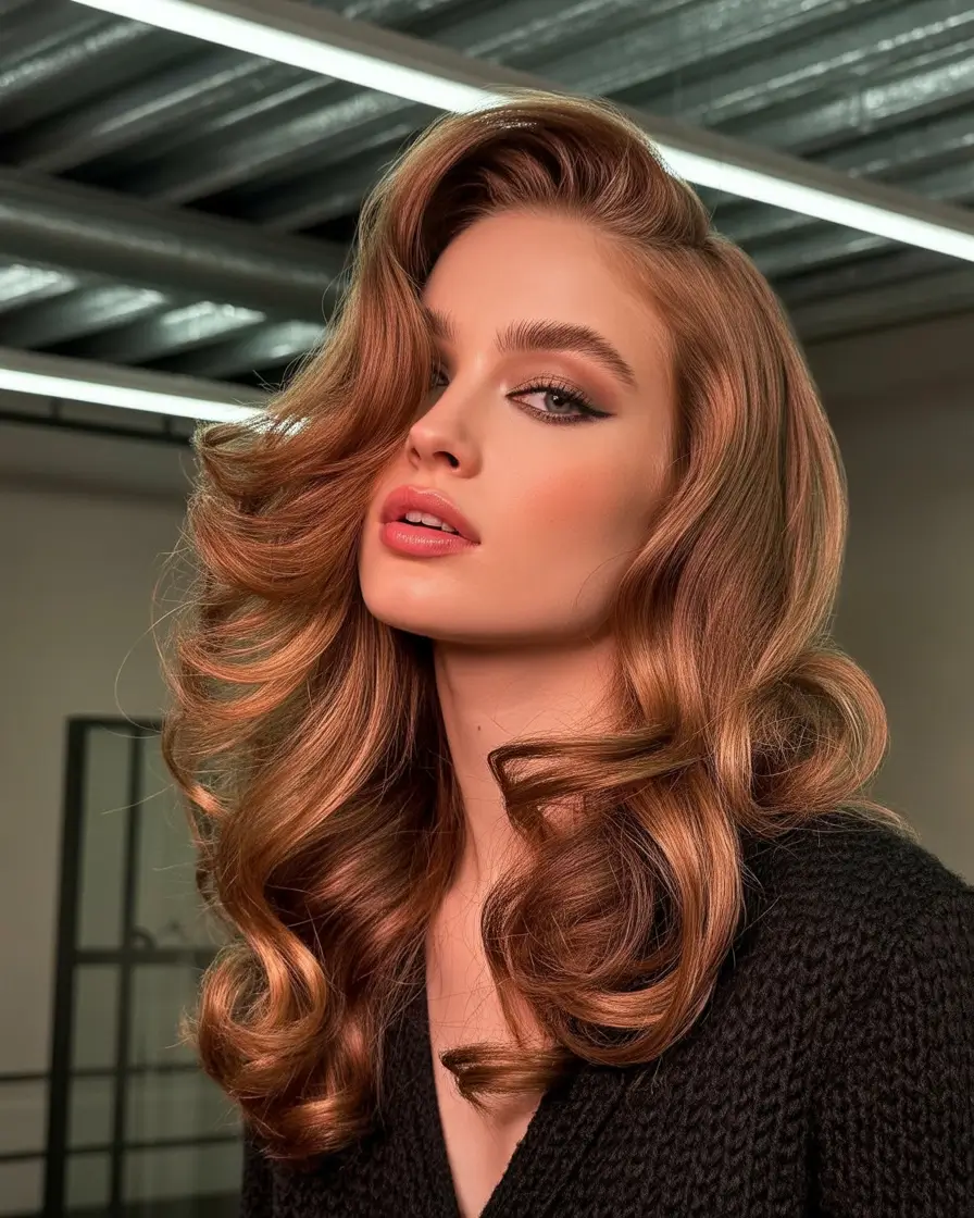 brown hair colors Golden Copper Chocolate Volume