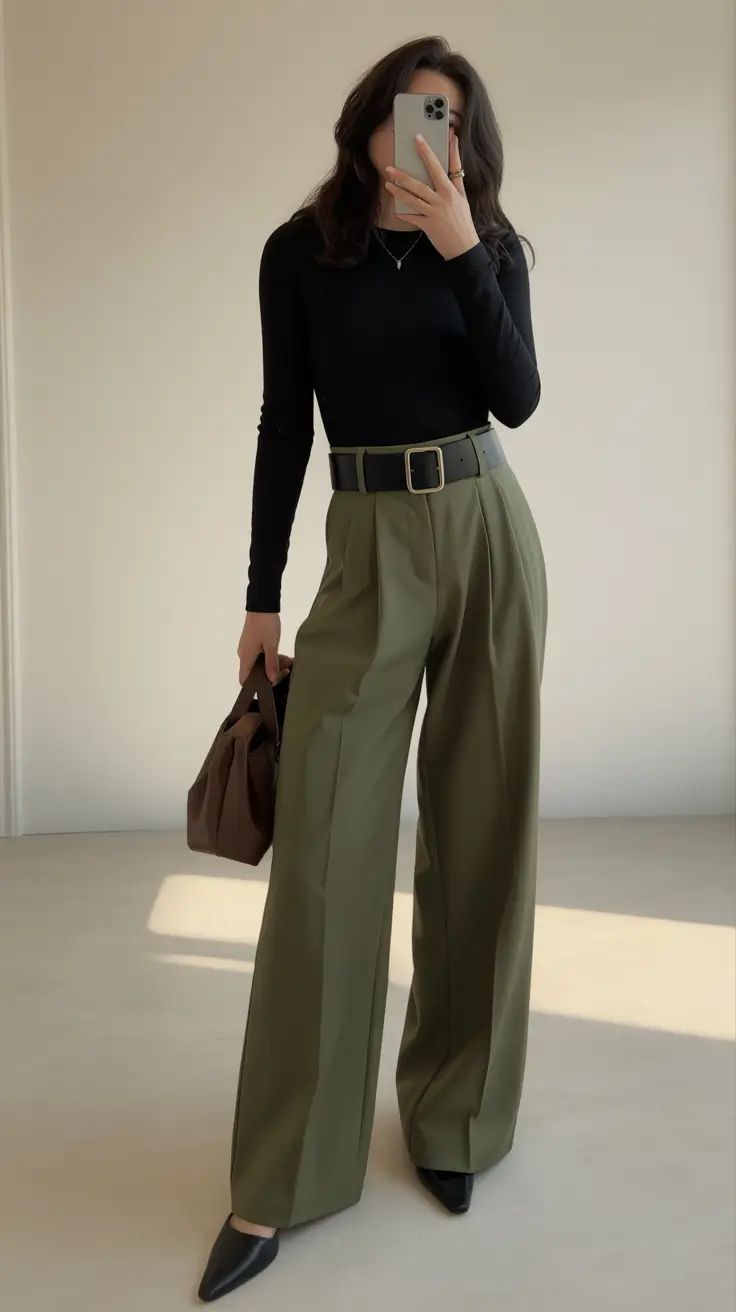 business casual outfits Olive Sophistication: When Simplicity Speaks Volumes