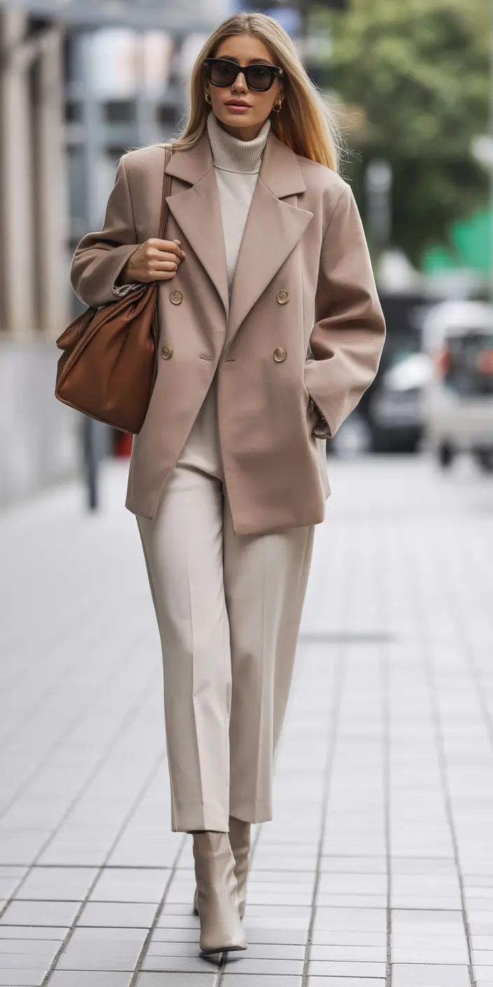 business casual outfits The Polished Cream Power Look