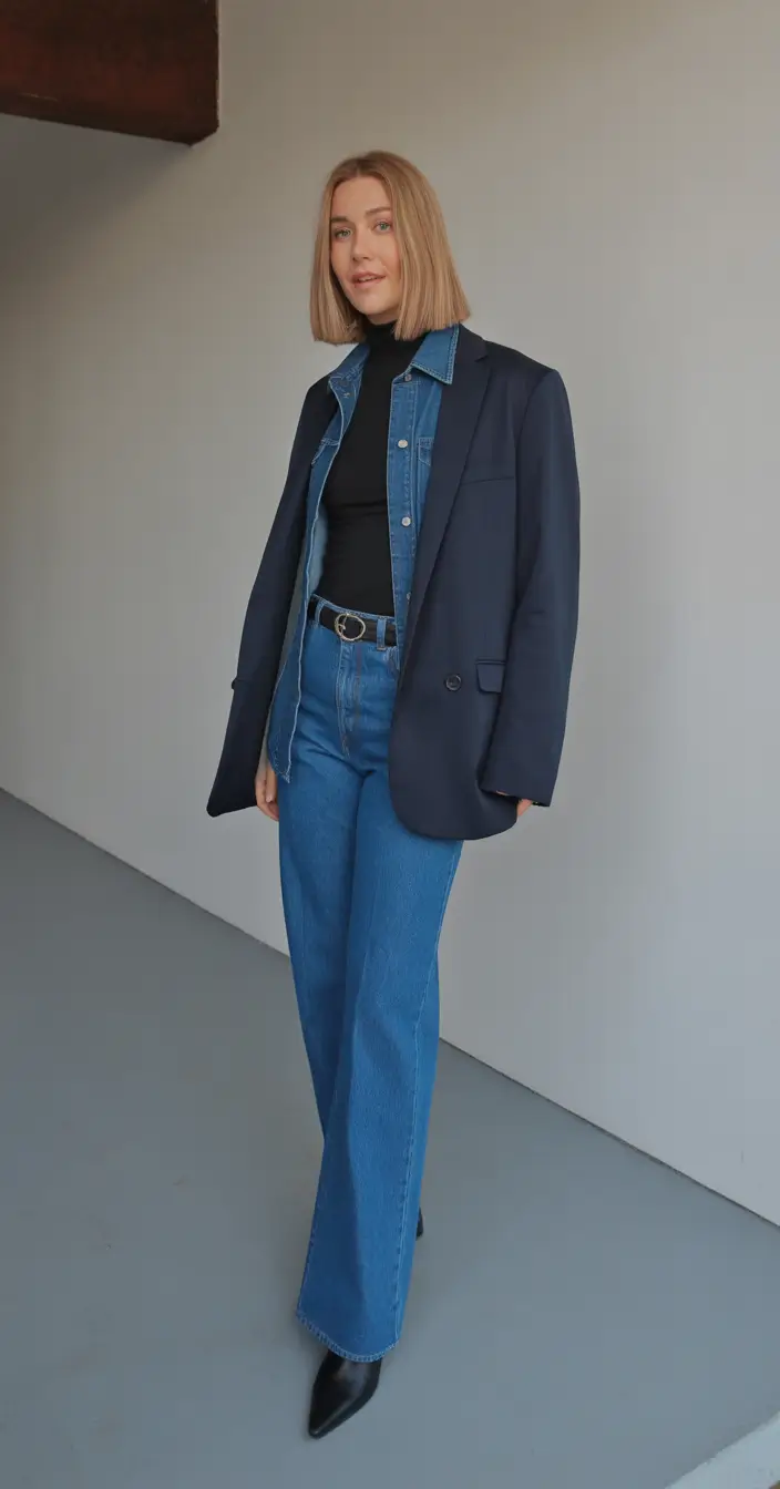 Capsule Wardrobe Outfits Denim Layers with a Twist