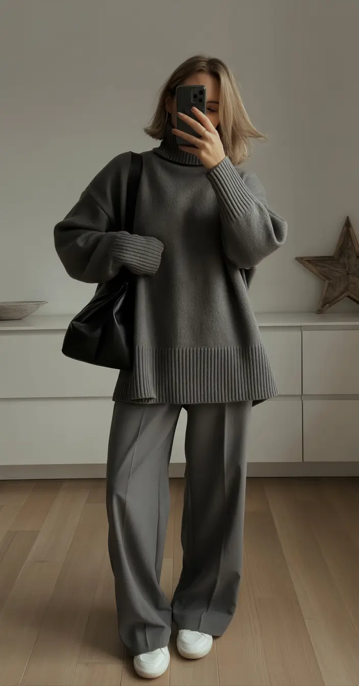 casual outfits Cozy Minimalism in Shades of Grey