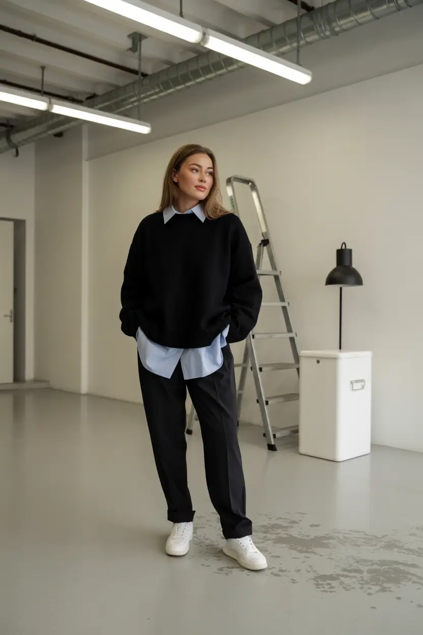 smart casual outfits Preppy Smart Layers with an Edge