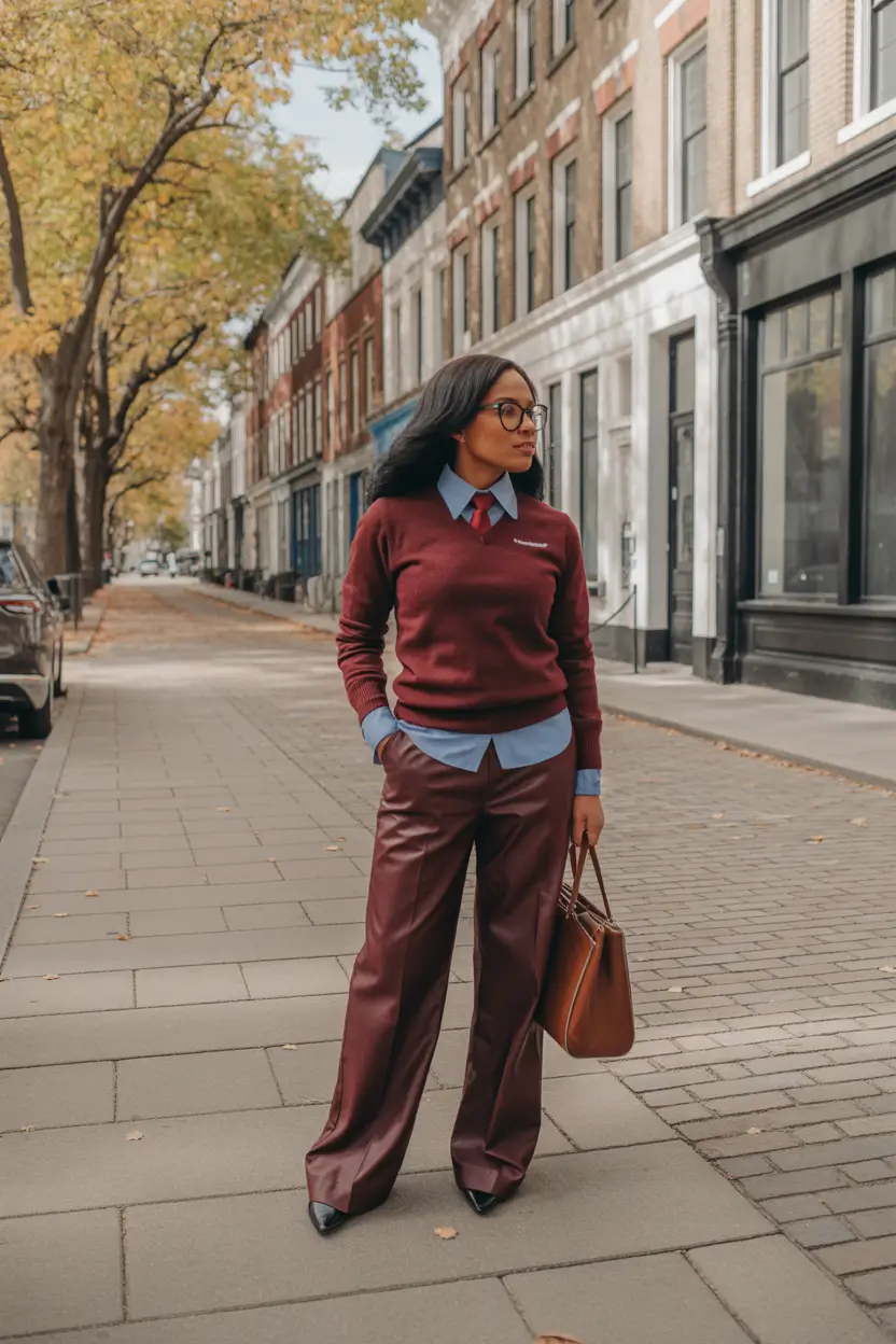 outfits for black women Preppy Layers With Academic Flair
