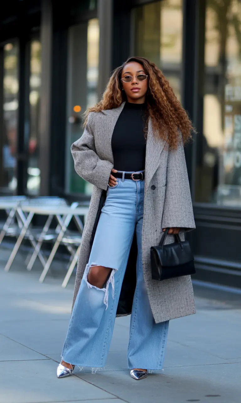 outfits for black women Classic Coat With Modern Attitude