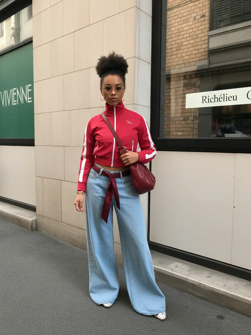 outfits for black women Sporty Red Street Energy