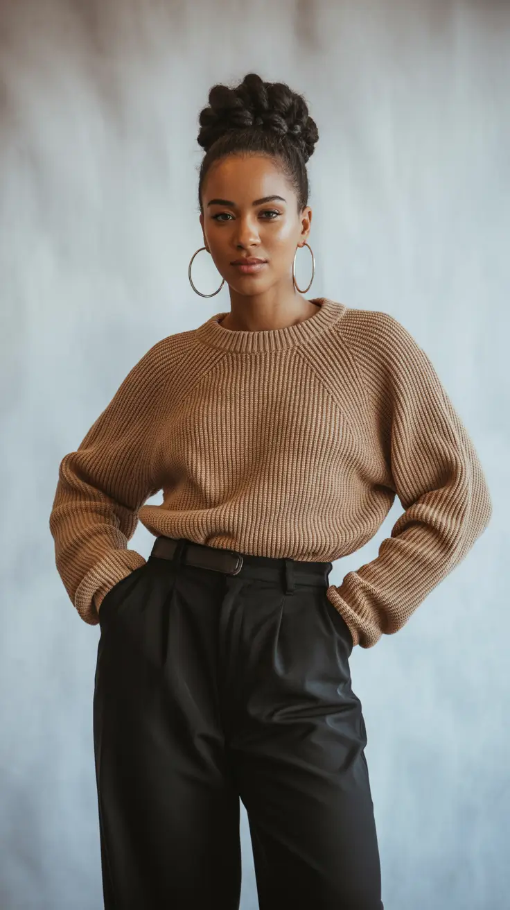 outfits for black women Cozy Knit Texture
