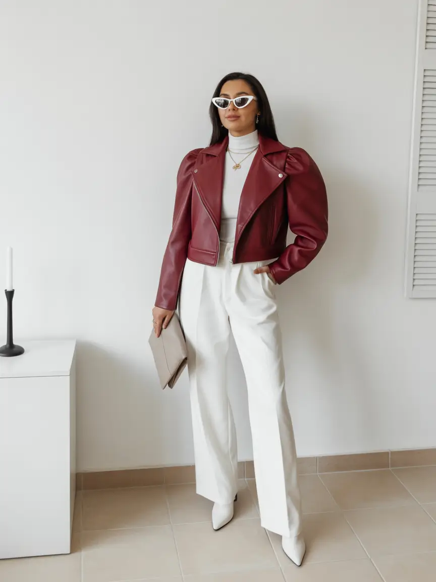 outfits for black women Polished Leather Chic