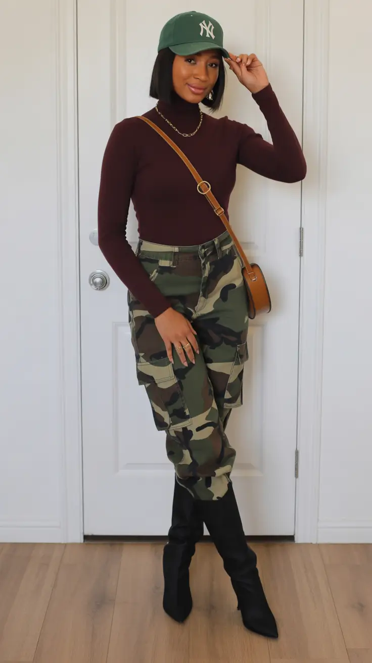 outfits for black women Casual Camo Street Style