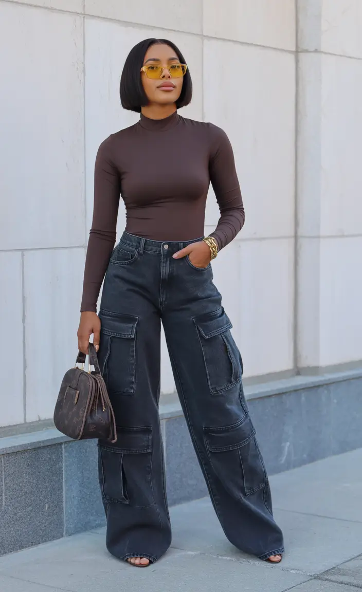 outfits for black women Monochrome Cargo Cool