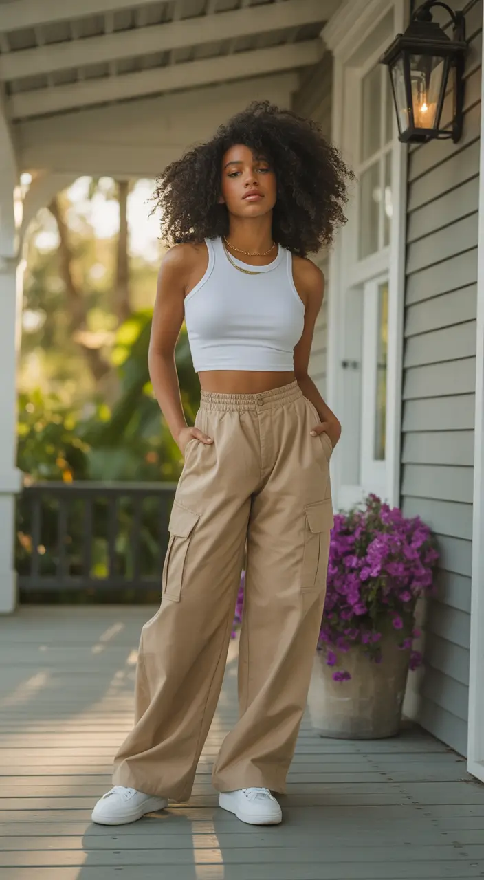 outfits for black women Soft Neutrals With Flow