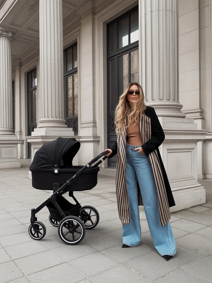 mom outfits Stripes and Structure