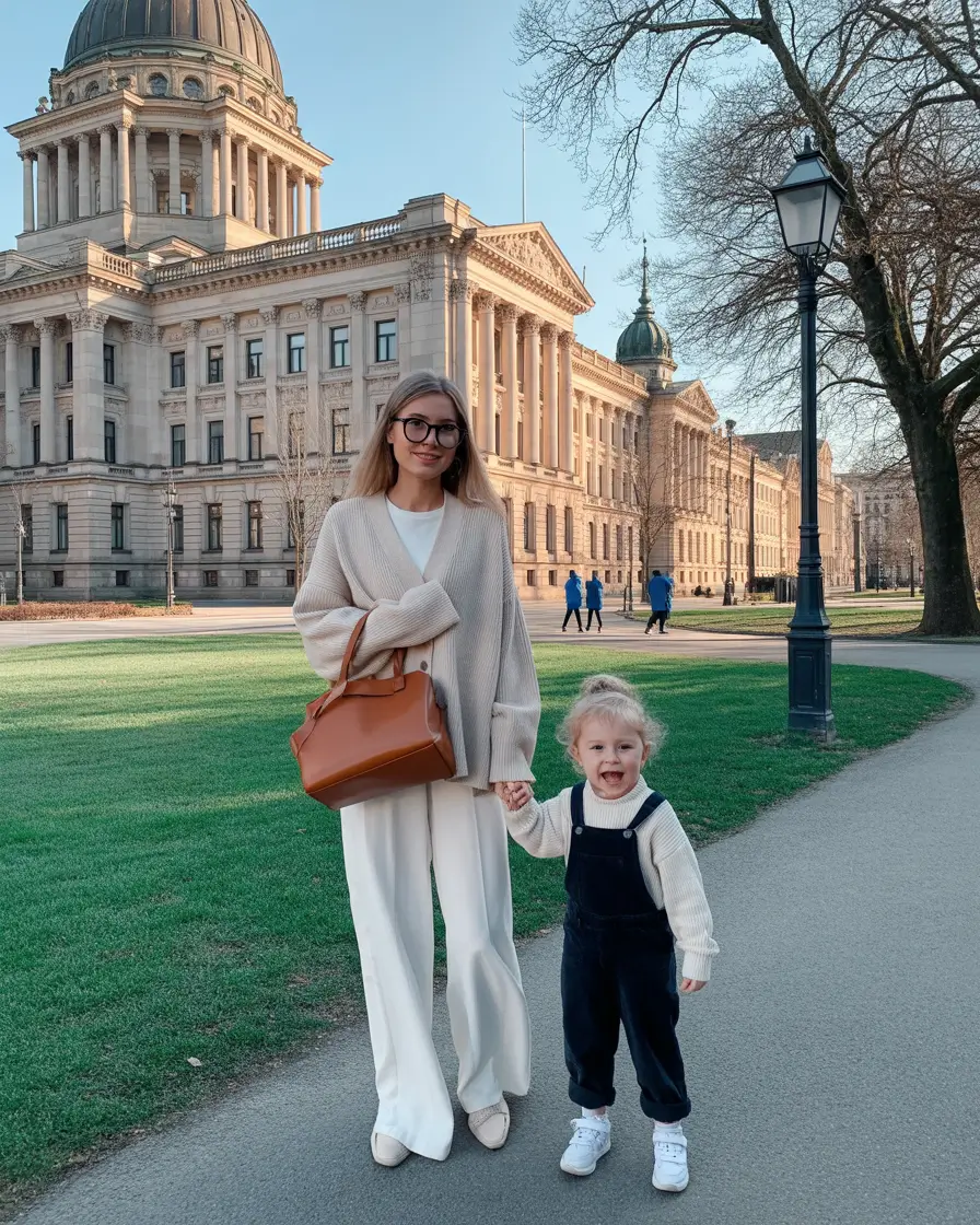 mom outfits Soft Neutrals and Timeless Charm