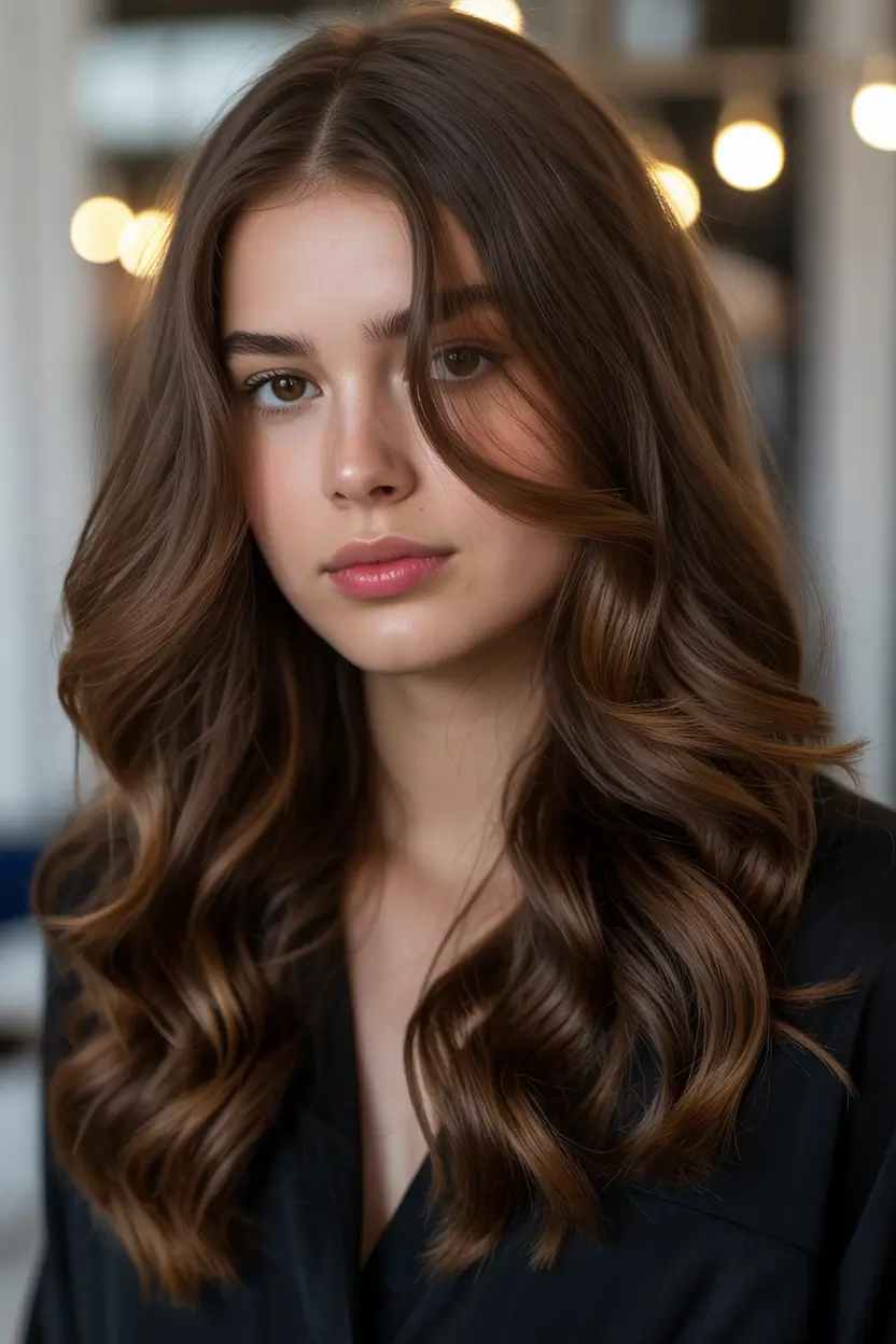 dark brown hair color 2026 Classic Polished Brunette with Youthful Shine