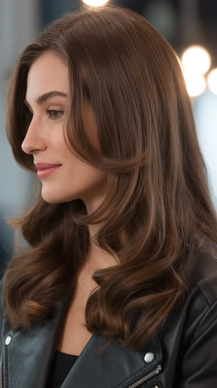 dark brown hair color 2026 Minimal Soft Brunette with Subtle Dimensional Glow