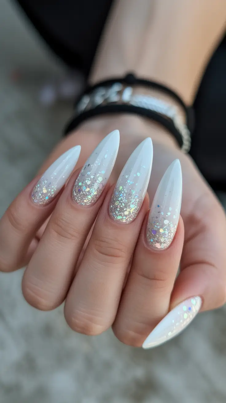 easy christmas nails Snow Queen Sparkle