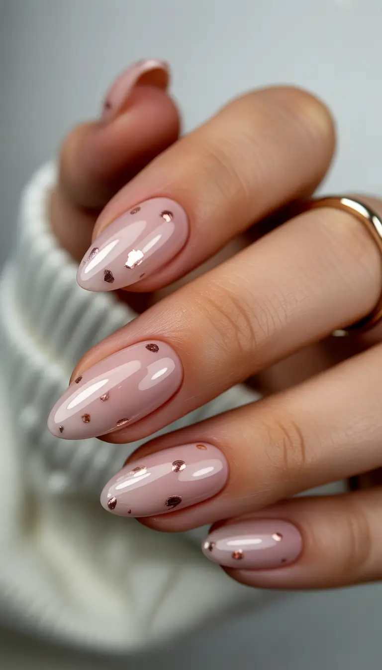 easy christmas nails Rosy Reflection